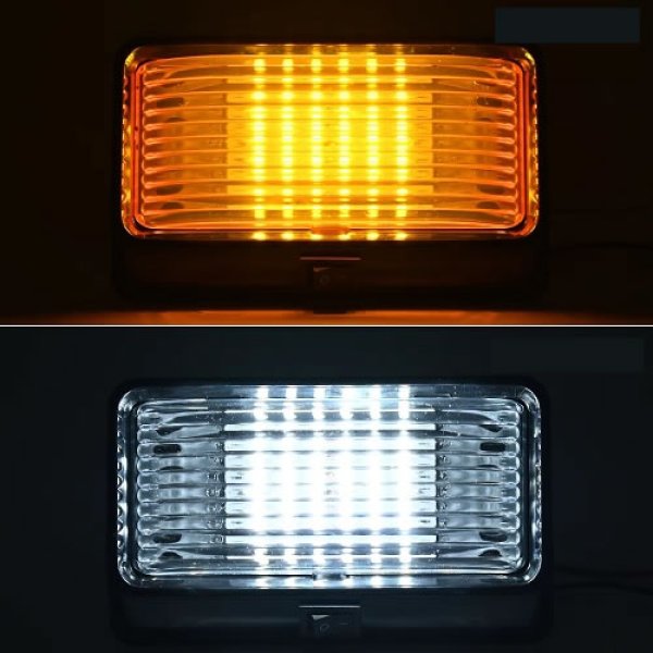 画像2: LEDポーチライト ブラック クリアー&アンバーレンズ、ON/OFFスイッチ付 (2)