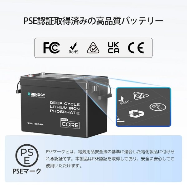 画像8: 12V 300Ah Coreシリーズ Mini リン酸鉄リチウムイオンバッテリー (8)