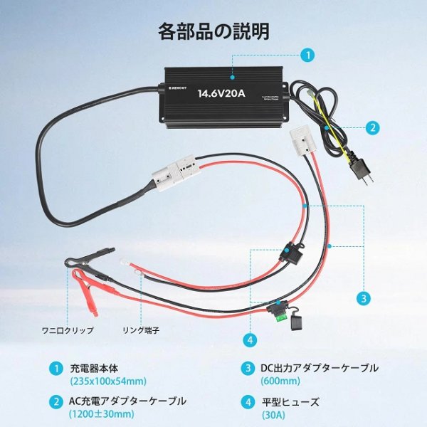 画像7: 12V 20A AC-DC リン酸鉄リチウムイオンバッテリー専用充電器 (7)