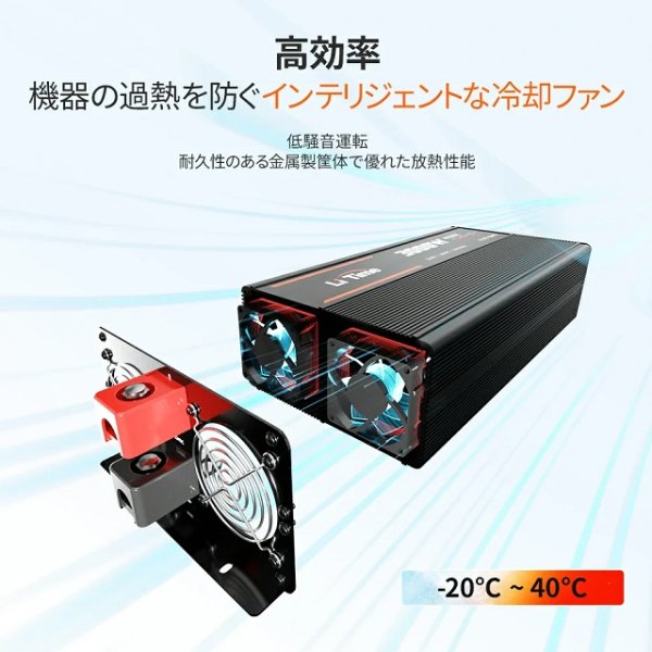 画像5: LiTime 12V3000W 正弦波インバーター (5)