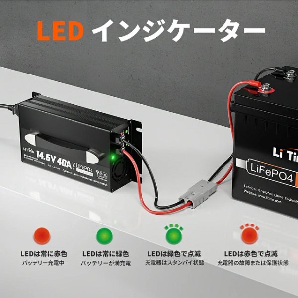 画像5: LiTime 12V40A バッテリー充電器 (5)