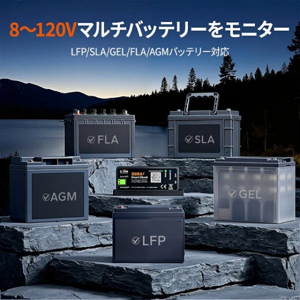 画像9: LiTime 500A スマートバッテリーモニター（シャント） Bluetooth対応 | オフグリッド用リアルタイム監視 (9)