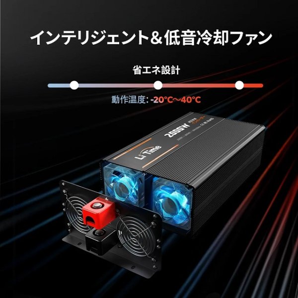 画像6: LiTime 12V 2000W 正弦波インバーター（DC-AC） (6)