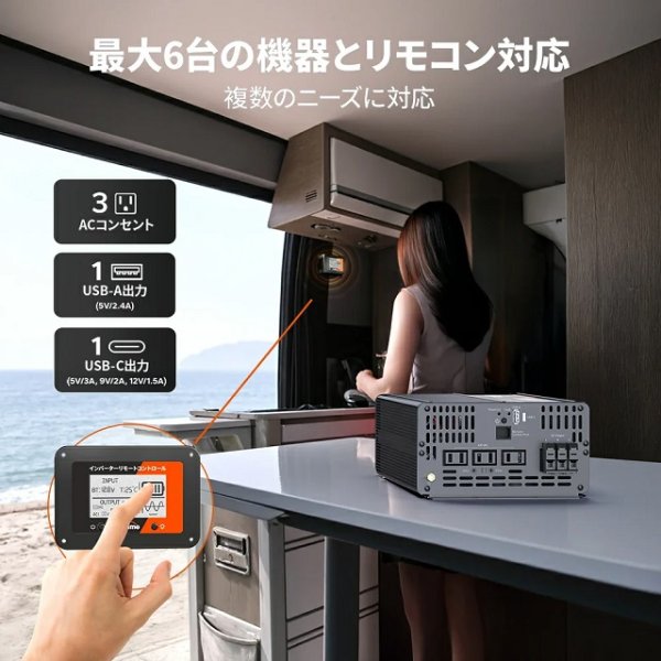 画像5: LiTime 12V 2000W 正弦波インバーター（DC-AC） (5)